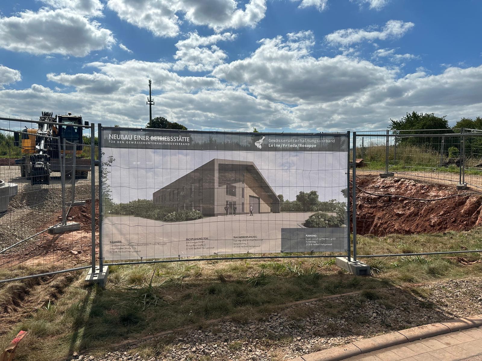 Baustart Neubau Betriebsstätte für den Gewässerunterhaltungsverband Heilbad Heiligenstadt